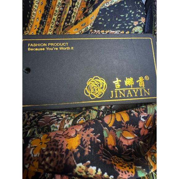 Jinayin Silk-Feeling Paisley Floral Scarf – 70” x 31” – New With Tags - Picture 7 of 7